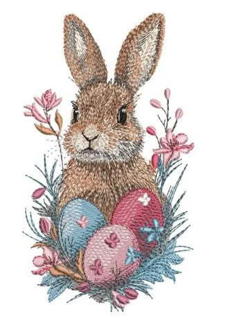 Bunny with Eggs Wreath Sash