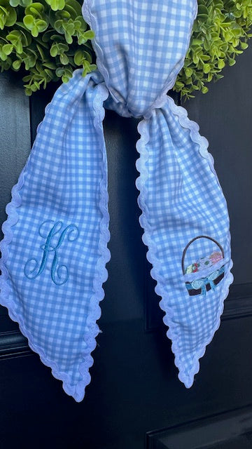Easter Basket with Eggs Wreath Sash