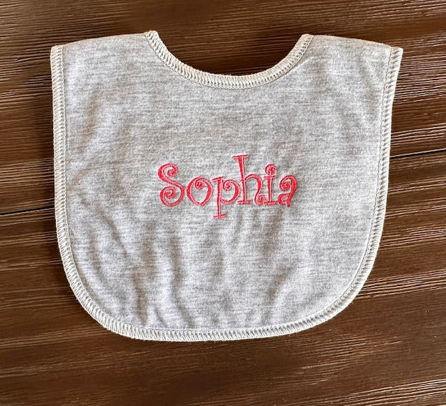 Gray Cotton Baby Bib